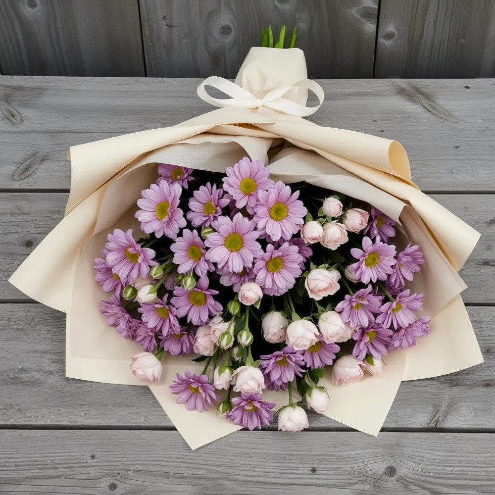 Букет цветов из: Розы и Хризантемы в Дагомысе