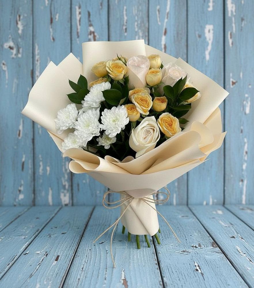 Букет цветов из: Розы и Хризантемы в Дагомысе