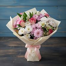 Букет цветов из:  Хризантемы, Альстромерии и Розы в Дагомысе