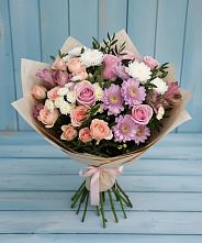 Букет цветов из:  Хризантемы, Розы и Альстромерии в Дагомысе