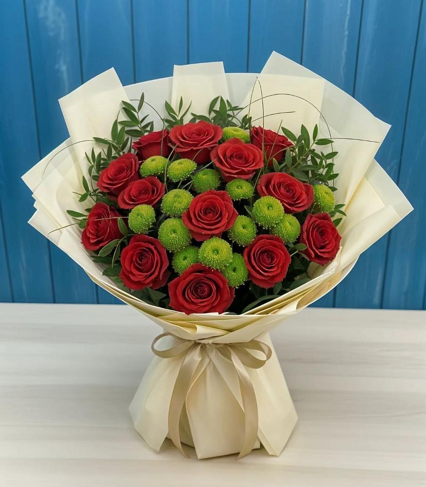 Букет цветов из: Розы и Хризантемы в Дагомысе